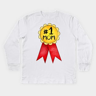 Number 1 Mom Medal Kids Long Sleeve T-Shirt